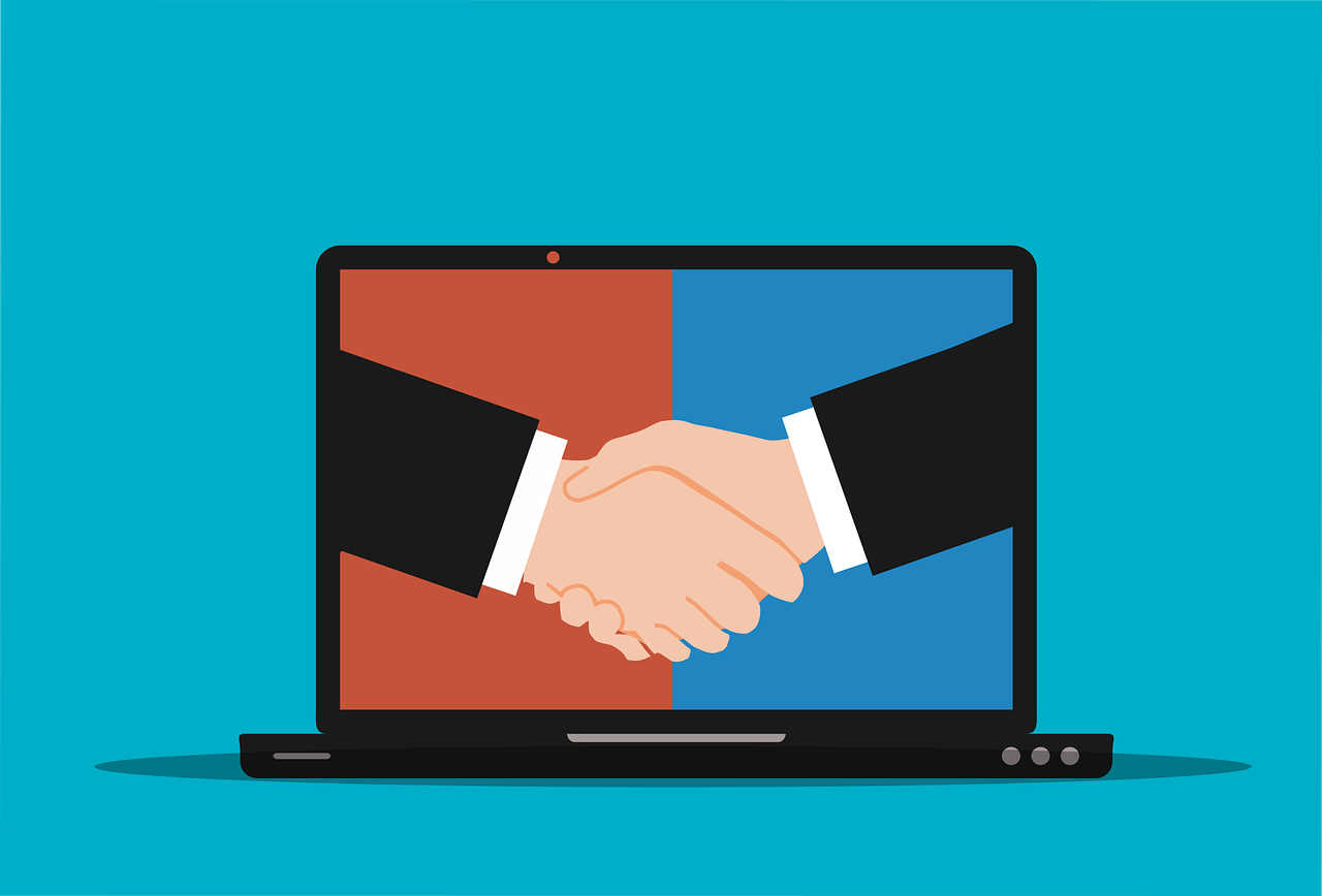 laptop, handshake, agreement-6081424.jpg